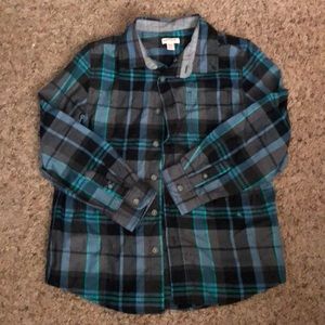 Boys plaid button up shirt 8/10 Husky